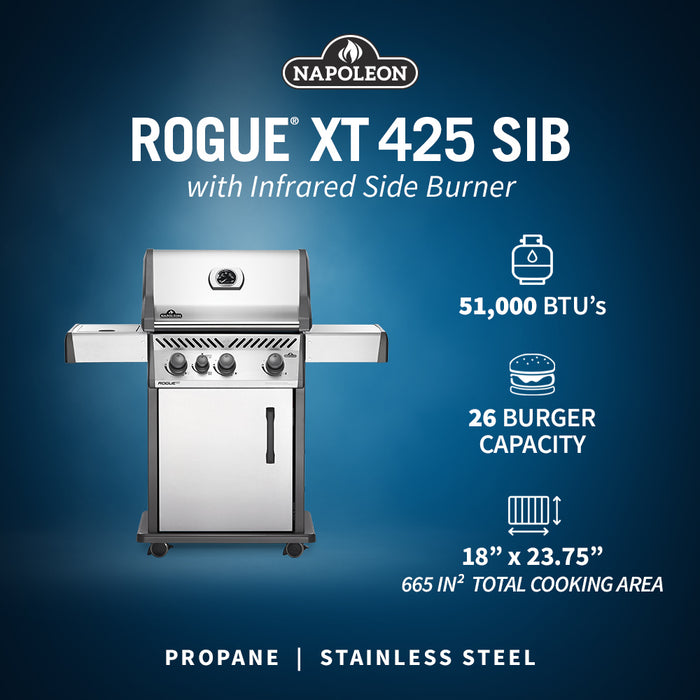 Napoleon Rogue XT 425-1 Gas Grill (Stainless Steel) w/Side Burner RXT425SIBSS-1