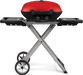 TravelQ™ 285X Portable Propane Gas Grill and Scissor Cart with Griddle, Red