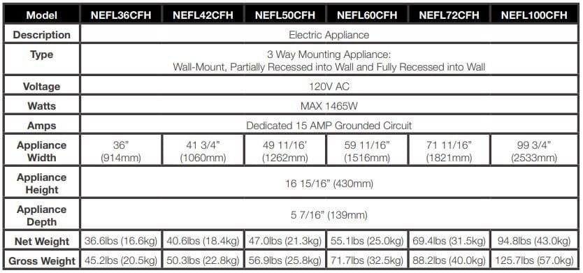 Napoleon Napoleon Entice 42" Wall Mount Electric Fireplace NEFL42CFH-1 Canada Electric NEFL42CFH-1 Wall Mount Electric Fireplace 629169077779